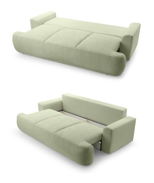 Sofa dwuosobowa VELO wolnostojący z funkcją spania w tkaninie Coral 55