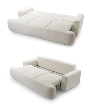 Sofa dwuosobowa VELO wolnostojący z funkcją spania w tkaninie Coral 65