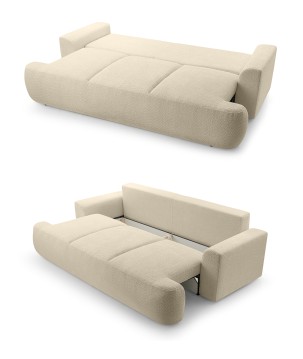 Sofa dwuosobowa VELO wolnostojący z funkcją spania w tkaninie Coral 50