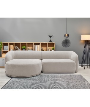 Narożnik NOBO Lewostronny system modułowy tkanina DressME 02 Jasny Szary