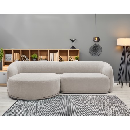 Narożnik NOBO Lewostronny system modułowy tkanina DressME 02 Jasny Szary
