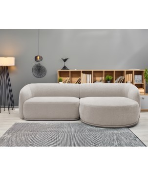 Narożnik NOBO Prawostronny system modułowy tkanina DressME 02 Jasny Szary
