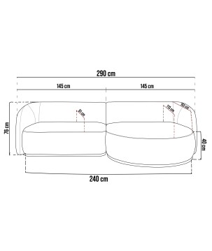 Narożnik NOBO Prawostronny system modułowy tkanina DressME 05 Niebieski