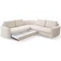Narożnik LAREN nowoczesna sofa z funkcją spania, pojemnik na pościel, plastikowe nogi, lewa strona, CREMAL, 251x251x85 cm