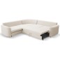 Narożnik LAREN nowoczesna sofa z funkcją spania, pojemnik na pościel, plastikowe nogi, lewa strona, CREMAL, 251x251x85 cm