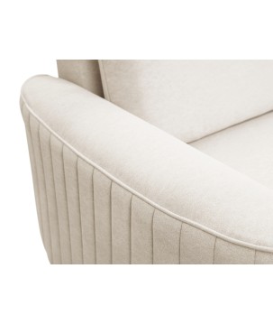 Narożnik LAREN nowoczesna sofa z funkcją spania, pojemnik na pościel, plastikowe nogi, lewa strona, CREMAL, 251x251x85 cm