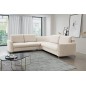 Narożnik LAREN nowoczesna sofa z funkcją spania, pojemnik na pościel, plastikowe nogi, lewa strona, CREMAL, 251x251x85 cm