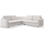 Narożnik LAREN nowoczesna sofa z funkcją spania, pojemnik na pościel, plastikowe nogi, lewa strona, ECRU, 251x251x85 cm