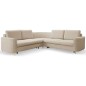 Narożnik LAREN nowoczesna sofa z funkcją spania, pojemnik na pościel, plastikowe nogi, lewa strona, BEŻOWY, 251x251x85 cm