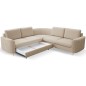 Narożnik LAREN nowoczesna sofa z funkcją spania, pojemnik na pościel, plastikowe nogi, lewa strona, BEŻOWY, 251x251x85 cm