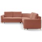 Narożnik LAREN nowoczesna sofa z funkcją spania, pojemnik na pościel, plastikowe nogi, lewa strona, PUDROWY RÓŻ, 251x251x85 cm