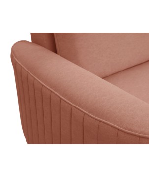 Narożnik LAREN nowoczesna sofa z funkcją spania, pojemnik na pościel, plastikowe nogi, lewa strona, PUDROWY RÓŻ, 251x251x85 cm