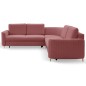 Narożnik LAREN nowoczesna sofa z funkcją spania, pojemnik na pościel, plastikowe nogi, lewa strona, BURGUND, 251x251x85 cm