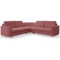 Narożnik LAREN nowoczesna sofa z funkcją spania, pojemnik na pościel, plastikowe nogi, lewa strona, BURGUND, 251x251x85 cm