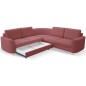 Narożnik LAREN nowoczesna sofa z funkcją spania, pojemnik na pościel, plastikowe nogi, lewa strona, BURGUND, 251x251x85 cm