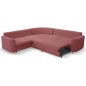 Narożnik LAREN nowoczesna sofa z funkcją spania, pojemnik na pościel, plastikowe nogi, lewa strona, BURGUND, 251x251x85 cm
