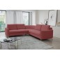 Narożnik LAREN nowoczesna sofa z funkcją spania, pojemnik na pościel, plastikowe nogi, lewa strona, BURGUND, 251x251x85 cm