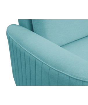 Narożnik LAREN nowoczesna sofa z funkcją spania, pojemnik na pościel, plastikowe nogi, lewa strona, TURKUSOWY, 251x251x85 cm