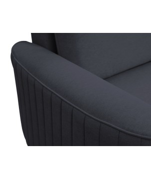 Narożnik LAREN nowoczesna sofa z funkcją spania, pojemnik na pościel, plastikowe nogi, lewa strona, GRANATOWY, 251x251x85 cm