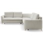 Narożnik LAREN nowoczesna sofa z funkcją spania, pojemnik na pościel, plastikowe nogi, lewa strona, JASNY ASHLEY, 251x251x85 cm
