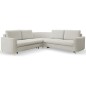 Narożnik LAREN nowoczesna sofa z funkcją spania, pojemnik na pościel, plastikowe nogi, lewa strona, JASNY ASHLEY, 251x251x85 cm