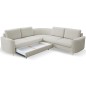Narożnik LAREN nowoczesna sofa z funkcją spania, pojemnik na pościel, plastikowe nogi, lewa strona, JASNY ASHLEY, 251x251x85 cm