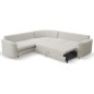 Narożnik LAREN nowoczesna sofa z funkcją spania, pojemnik na pościel, plastikowe nogi, lewa strona, JASNY ASHLEY, 251x251x85 cm