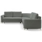 Narożnik LAREN nowoczesna sofa z funkcją spania, pojemnik na pościel, plastikowe nogi, lewa strona, CIEMNOSZARY, 251x251x85 cm