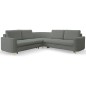 Narożnik LAREN nowoczesna sofa z funkcją spania, pojemnik na pościel, plastikowe nogi, lewa strona, CIEMNOSZARY, 251x251x85 cm