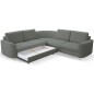 Narożnik LAREN nowoczesna sofa z funkcją spania, pojemnik na pościel, plastikowe nogi, lewa strona, CIEMNOSZARY, 251x251x85 cm