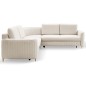 Narożnik LAREN nowoczesna sofa z funkcją spania, pojemnik na pościel, plastikowe nogi, prawa strona, CREMAL, 251x251x85 cm