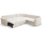Narożnik LAREN nowoczesna sofa z funkcją spania, pojemnik na pościel, plastikowe nogi, prawa strona, CREMAL, 251x251x85 cm