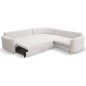 Narożnik LAREN nowoczesna sofa z funkcją spania, pojemnik na pościel, plastikowe nogi, prawa strona, ECRU, 251x251x85 cm