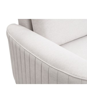 Narożnik LAREN nowoczesna sofa z funkcją spania, pojemnik na pościel, plastikowe nogi, prawa strona, ECRU, 251x251x85 cm