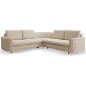 Narożnik LAREN nowoczesna sofa z funkcją spania, pojemnik na pościel, plastikowe nogi, prawa strona, BEŻOWY, 251x251x85 cm