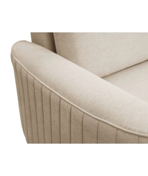Narożnik LAREN nowoczesna sofa z funkcją spania, pojemnik na pościel, plastikowe nogi, prawa strona, BEŻOWY, 251x251x85 cm