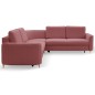 Narożnik LAREN nowoczesna sofa z funkcją spania, pojemnik na pościel, plastikowe nogi, prawa strona, BURGUND, 251x251x85 cm