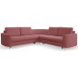 Narożnik LAREN nowoczesna sofa z funkcją spania, pojemnik na pościel, plastikowe nogi, prawa strona, BURGUND, 251x251x85 cm