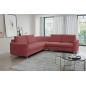 Narożnik LAREN nowoczesna sofa z funkcją spania, pojemnik na pościel, plastikowe nogi, prawa strona, BURGUND, 251x251x85 cm