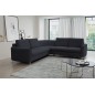 Narożnik LAREN nowoczesna sofa z funkcją spania, pojemnik na pościel, plastikowe nogi, prawa strona, GRANATOWY, 251x251x85 cm