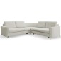 Narożnik LAREN nowoczesna sofa z funkcją spania, pojemnik na pościel, plastikowe nogi, prawa strona, JASNY ASHLEY, 251x251x85 cm