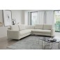 Narożnik LAREN nowoczesna sofa z funkcją spania, pojemnik na pościel, plastikowe nogi, prawa strona, JASNY ASHLEY, 251x251x85 cm