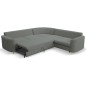 Narożnik LAREN nowoczesna sofa z funkcją spania, pojemnik na pościel, plastikowe nogi, prawa strona, CIEMNOSZARY, 251x251x85 cm