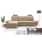 Narożnik LOFT z funkcją spania, regulowane zagłówki i podłokietniki, lewy, 284x96–166x89–104 cm, kolor beżowy