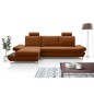 Narożnik LOFT z funkcją spania, regulowane zagłówki i podłokietniki, lewy, 284x96–166x89–104 cm, kolor platynowy