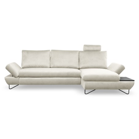 Narożnik LOFT z funkcją spania, regulowane zagłówki i podłokietniki, prawy, 284x96–166x89–104 cm, kolor jesion