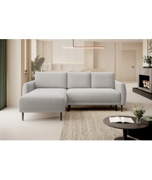 NAROŻNIK BONO Stylowa sofa z funkcją spania, Drewniane nóżki, Eleganckie podłokietniki, Głębokie siedzisko 226x164x88cm, Lewa st