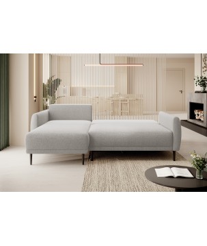 NAROŻNIK BONO Stylowa sofa z funkcją spania, Drewniane nóżki, Eleganckie podłokietniki, Głębokie siedzisko 226x164x88cm, Lewa st