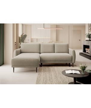 NAROŻNIK BONO Stylowa sofa z funkcją spania, Drewniane nóżki, Eleganckie podłokietniki, Głębokie siedzisko 226x164x88cm, Lewa st