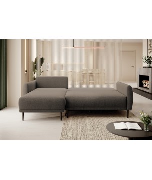 NAROŻNIK BONO Stylowa sofa z funkcją spania, Drewniane nóżki, Eleganckie podłokietniki, Głębokie siedzisko 226x164x88cm, lewa st